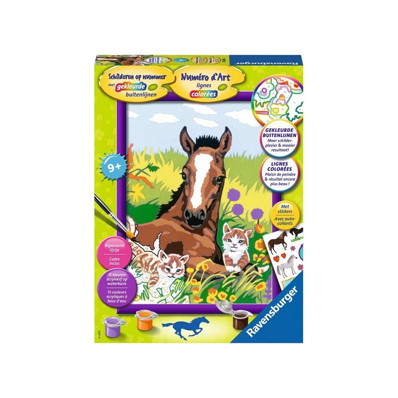 Ravensburger Schilderen op nummer Paard met kittens