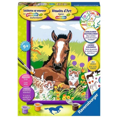Ravensburger Peinture par numéros Cheval avec chatons