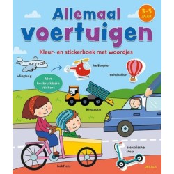 Deltas Livre de coloriage et d'autocollants avec mots - Tous véhicules (3-5 ans)