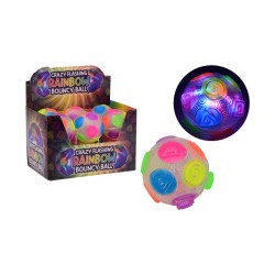 John Toy Crazy Flashing Regenboog Stuiterbal Ø8cm