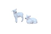 Statue mouton polystone debout ou couché 7x4x5cm