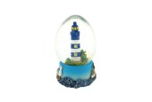 Boule tremblante petit phare ovale bleu Ø4,5x7cm
