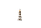 Vuurtoren hout met licht 11,5x11,5x29cm