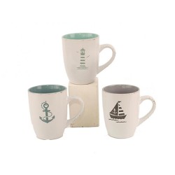 Mok Nautisch Ø8x10,5cm Aardewerk