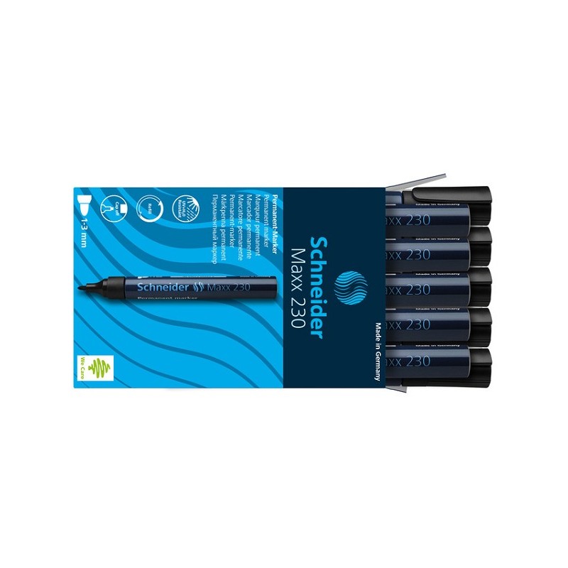 Schneider Marqueur permanent 230 rond noir 10pcs