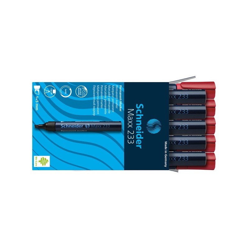 Schneider Marker permanent 233 beitel rood 10st