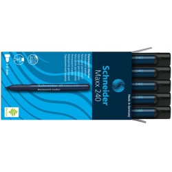 Marqueur Schneider Maxx 240 permanent pointe ronde noir. Boîte de 10 pièces