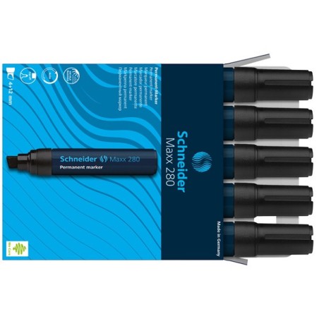 Schneider Marqueur permanent 280 burin noir 5pcs