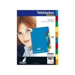 Kangaro Tabblad A4 Blanco PP 120 Micron Assorti 23-gaats 10-delig