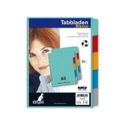 Kangaro Tab feuille A5 carton vierge 180 grammes assortiment 17 trous carton 5 parties