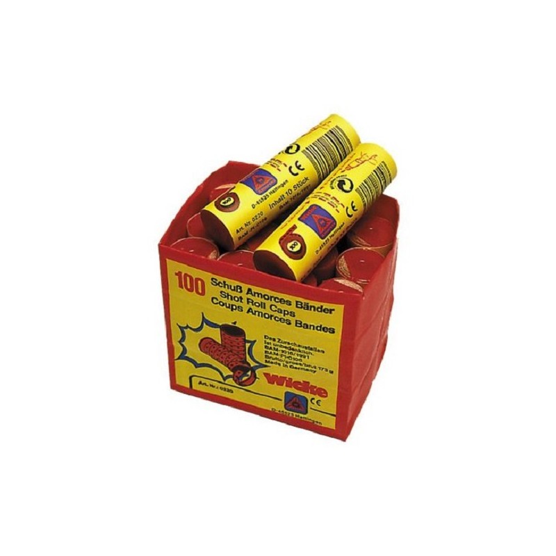 Wicke pakje 12 rol amorces 100 schots klappertjes op rol voor speelgoed pistool