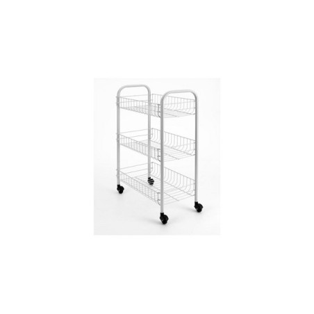 Metaltex chariot de stockage Sienna 3 paniers 41x23x61cm blanc