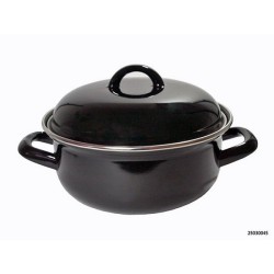Braadpan emaille zwart 20x20x8,5cm