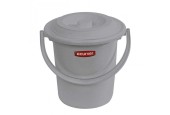 Seau Curver + couvercle gris seau de toilette/seau à couches 5 litres