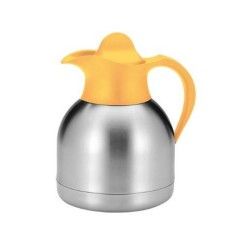 Pichet isotherme inox 1L avec bouchon à vis jaune thermos / bouteille thermos