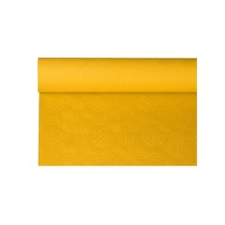 Damast Tafelkleed Papier ROL 120cmx8m Geel