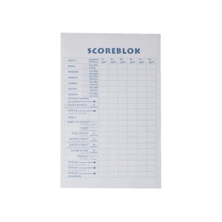 Scoreblok 9.4x14.5cm 250vel pak a 5 stuks