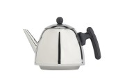 Théière Bredemeijer Classic 1,2 L en acier inoxydable brillant avec raccords noirs