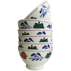 Boerenbont Kom coffret de 6 pièces Ø 13 cm contenu 500ml faïence