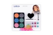 Make-up set Glamour met 26 sticker edelstenen, glittersmink, spons, pensel en applicator
