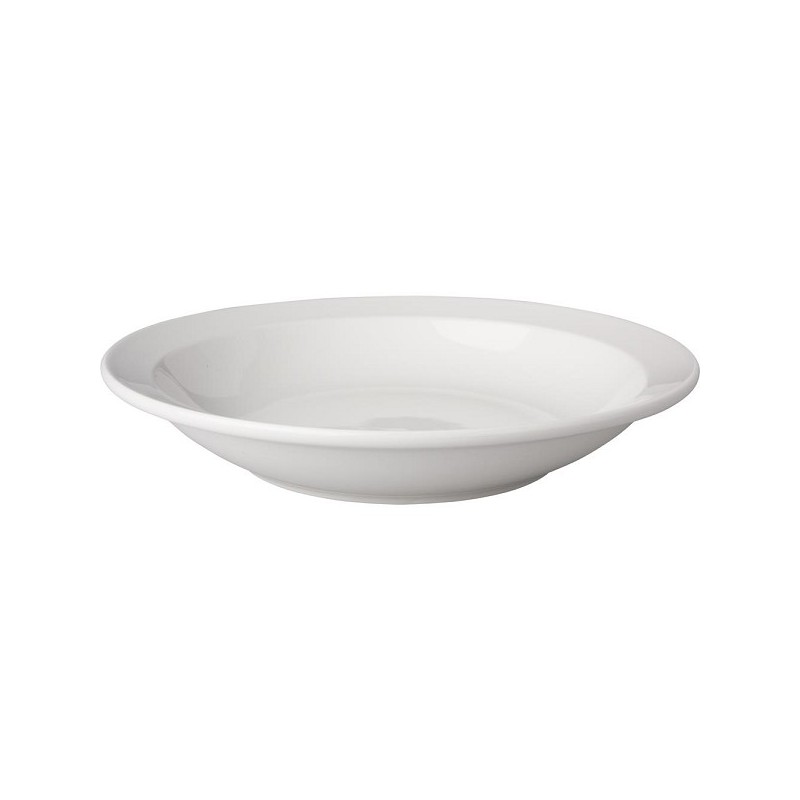 Mammoet Bord diep Budgetline 21,5 cm smalle rand porselein wit (set van 6 )