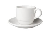 Mammoet Tasse et soucoupe Budgetline large 200ml porcelaine blanche (lot de 6)