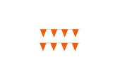 Ligne de drapeau orange de 10 mètres avec drapeaux à 20 points. emballer 12 pièces