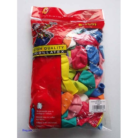 Globos ballonnen nr12 diverse kleuren mix zak a 100st