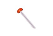 Mât de drapeau 30mm x 200cm plastifié blanc avec bouton orange