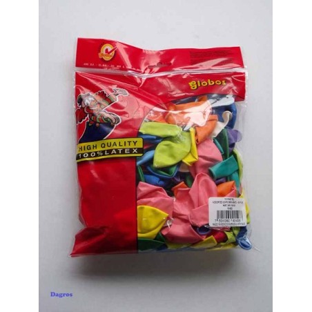 Ballons en latex Globos ronds 10 couleurs assorties sac aa 100pcs.
