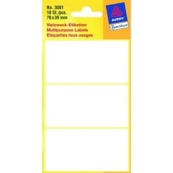 etiket Zweckform 76x39mm wit blister a 18 etiketjes. Bundel a 10 pakjes