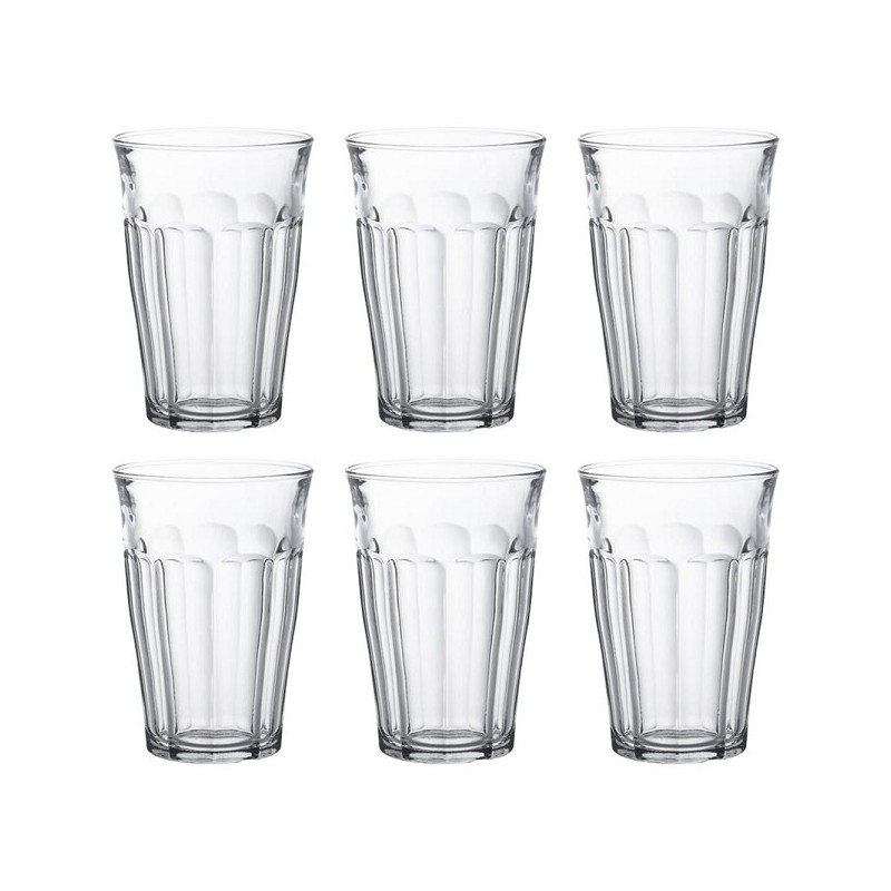 Duralex Gobelet Picardie verre dur 360ml boîte de 6 pièces