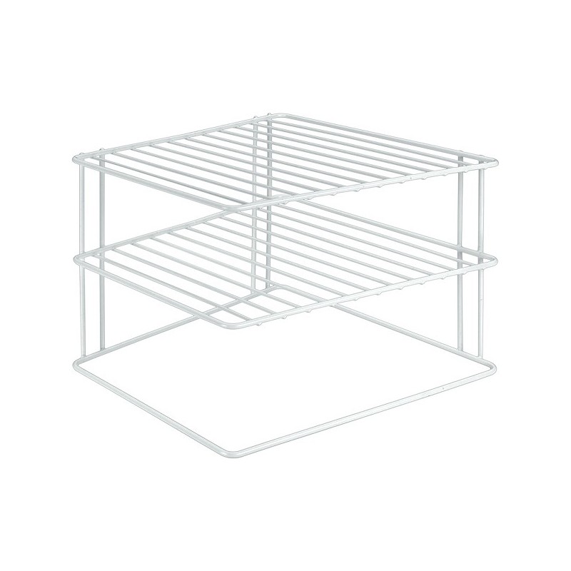 Metaltex Silos étagère d'angle 2 niveaux blanc