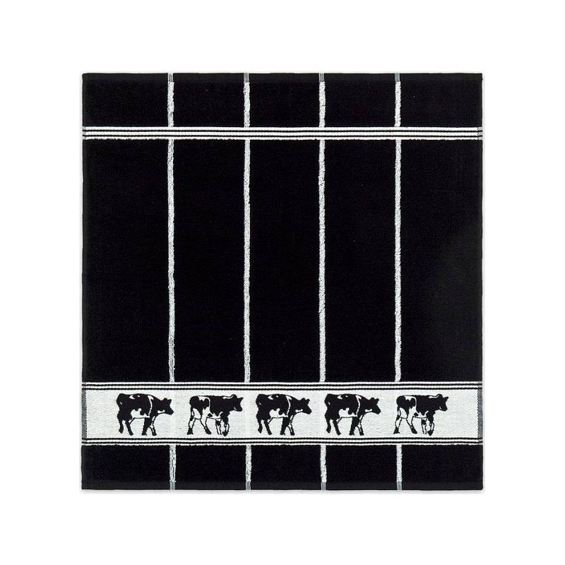 DDDDD Keukendoek zwart/wit koe 50x55cm 6 stuks
