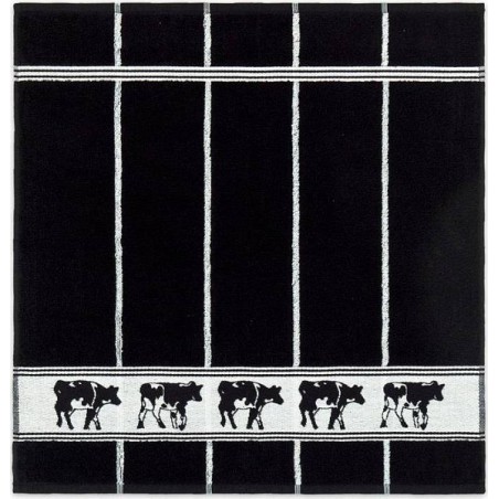 DDDDD Torchon de cuisine vache noir/blanc 50x55cm 6 pièces