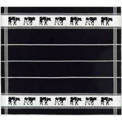 DDDDD Torchon vache noir/blanc 60x65cm 6 pièces