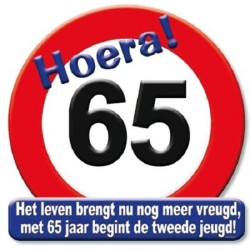 verkeersbord huldeschild hoera 65