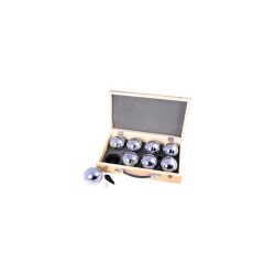 Jeu de boules 8 metalen ballen in houten kist