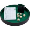 Jeu de dés complet avec 6 dés, patinoire de poker, bloc de score, coupe à dés