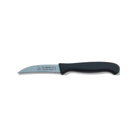 Couteau d'office H.Herder avec manche en plastique noir et lame courbée en acier inoxydable carte de 10 pièces