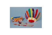 Coiffe indienne John Toy Big Chief avec pipe et hache