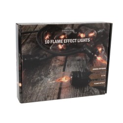 Éclairage flamme 10 lampes pour usage intérieur et extérieur 270cm