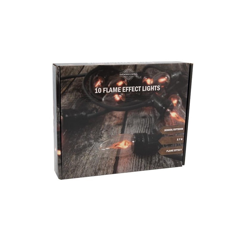 Vlamverlichting 10lamps voor binnen en buiten gebruik 270cm