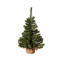 Everlands Mini kunstkerstboom in jute zak 60cm groen