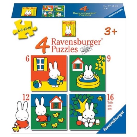 Ravensburger Miffy 4 dans une boîte 6-9-12 et 16 pièces
