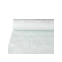 Nappe damassé papier ROULEAU 118cmx8m blanc