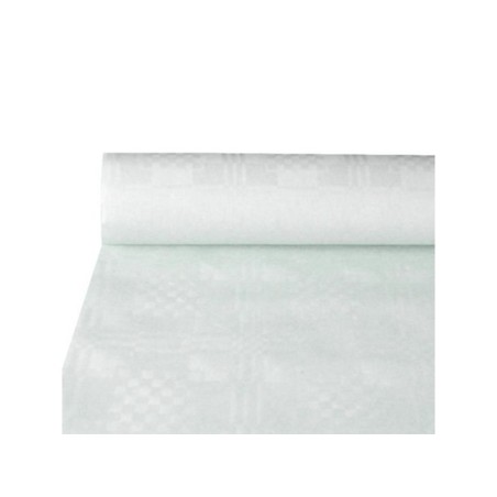 Nappe damassé papier ROULEAU 118cmx8m blanc