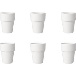 Mammoet Melkbeker Budgetline porselein 190ml wit (set van 6 ) dia7.5xh10