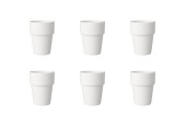 Mammoet Melkbeker Budgetline porselein 190ml wit (set van 6 ) dia7.5xh10