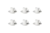 Mammoet Tasse et Soucoupe Budgetline étroite porcelaine blanche140ml (lot de 6) 6,4x14cm